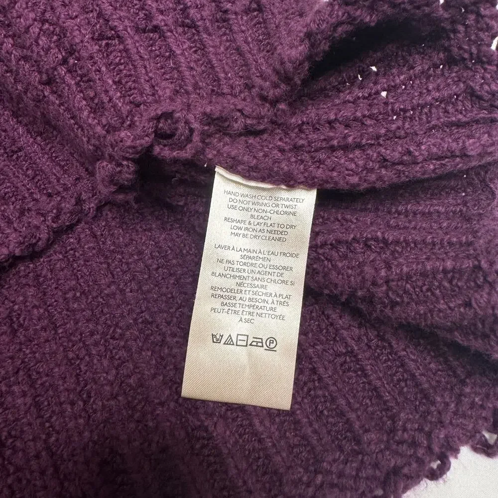 Free People Hunny Bunny Crop Sweater Women’s Large Purple Boho Dark Feminine - Picture 15 of 15